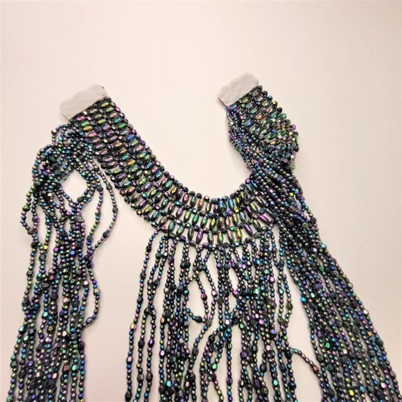 STATEMENT Necklace Multilayer Multicolor Sparkly Bead Halloween Party - Picture 8 of 14